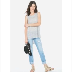 Justfab Silver-Gray Hi-Low Sleeveless Top